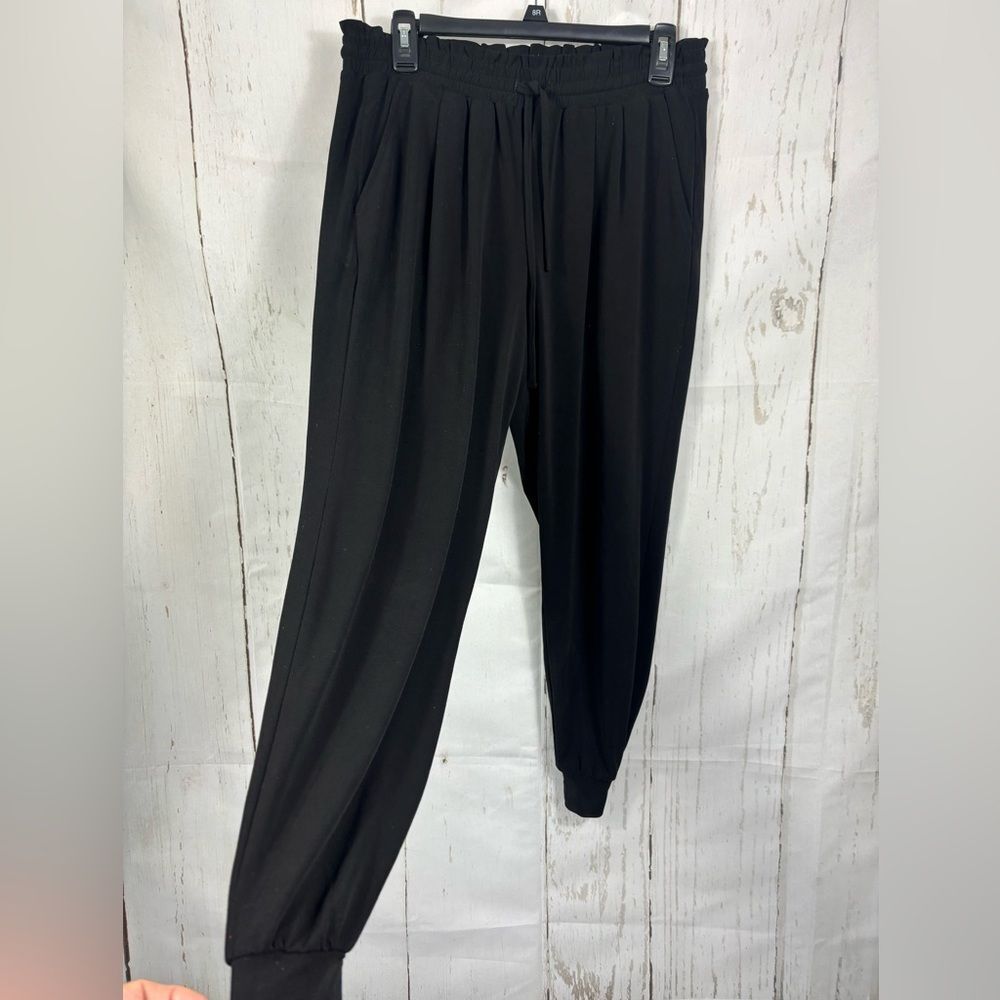 Ophelia Roe Women’s Harem Joggers Drawstrings Stretch Black